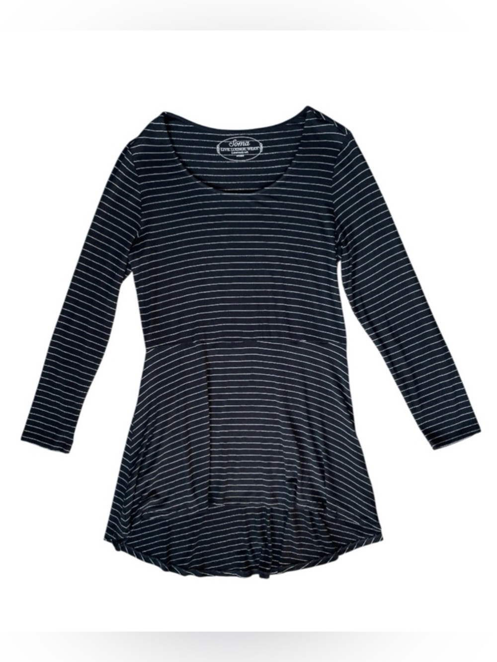 Soma Live Lounge Wear Black and White Striped Tunic